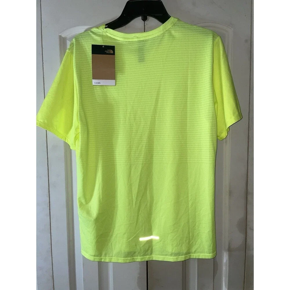 The North Face FlashDry Mesh Performance Tee Mens S LED Yellow NWT